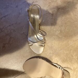 Champagne satin dress shoes